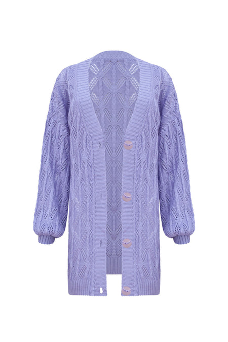 Casaco Tricot Elizabeth Lilás Imperial