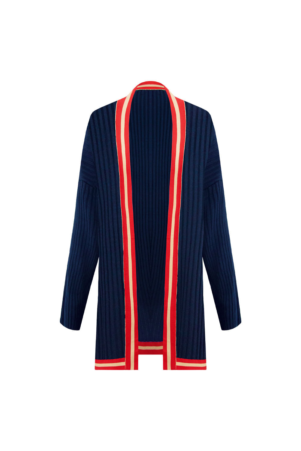 Casaco Tricot Flavia Marinho e Vermelho Magma
