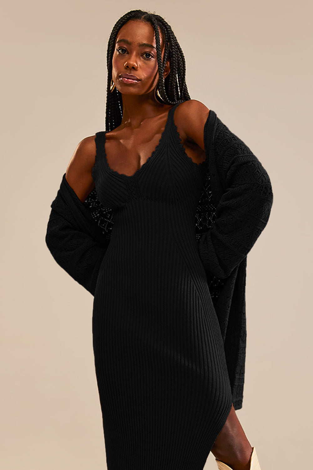 Casaco Tricot Helo Preto