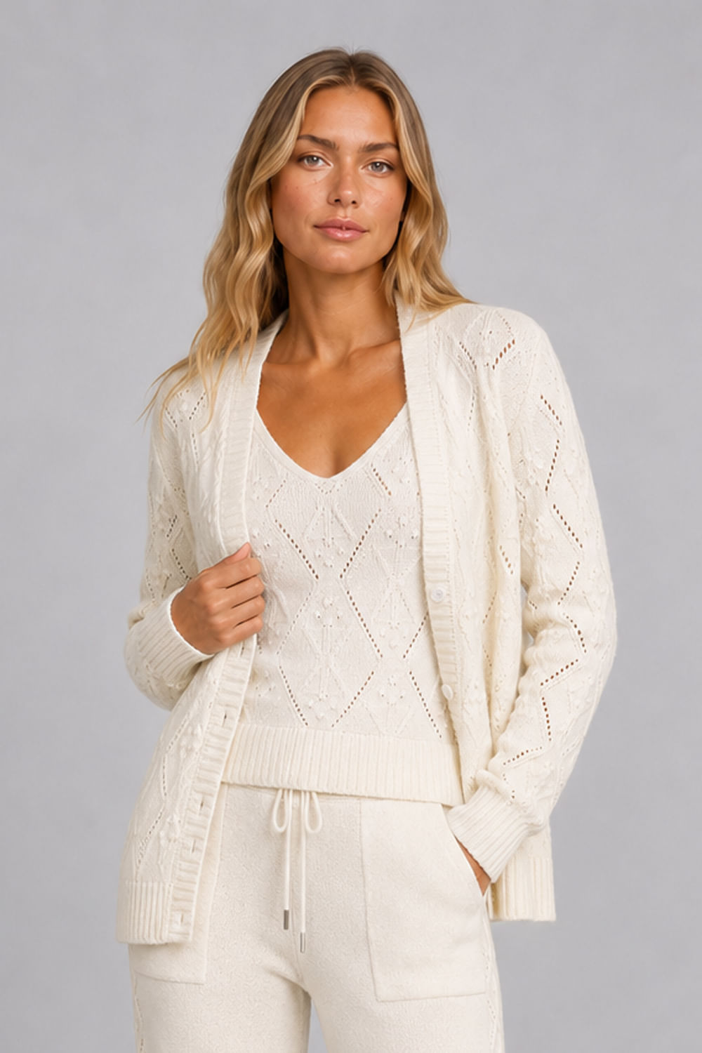 Casaco Tricot Heloisa Off White