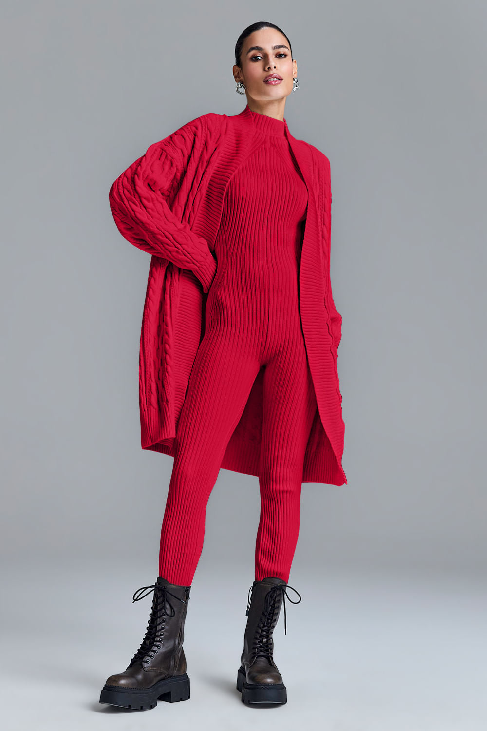 Casaco Tricot Jaqueline Vermelho