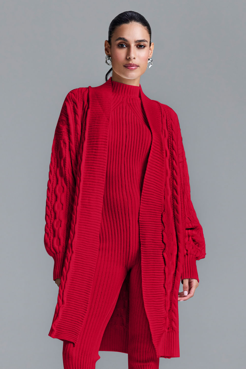 Casaco Tricot Jaqueline Vermelho