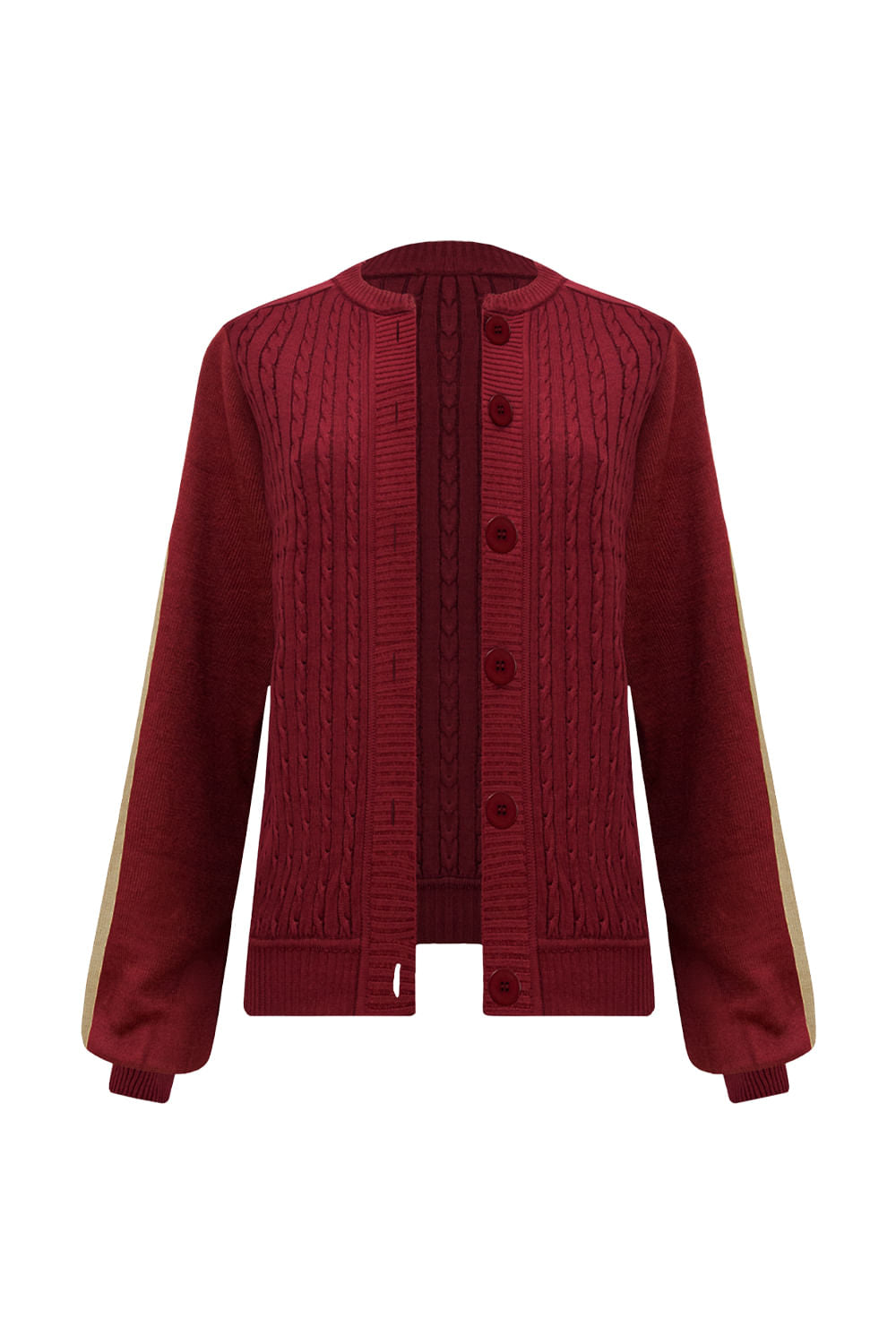 Casaco Tricot Lara Marsala E Areia