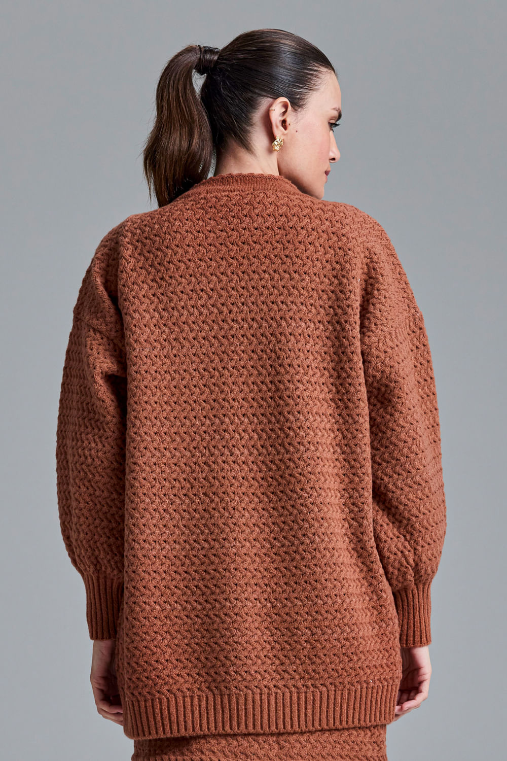 Casaco Tricot Liliane Terracota