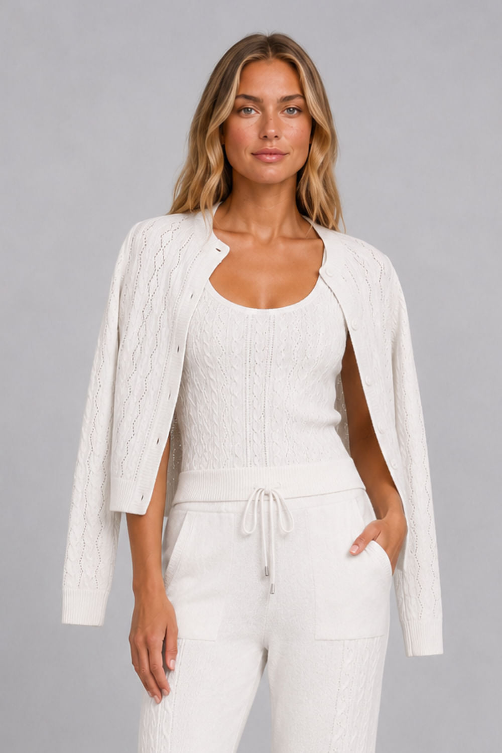 Casaco Tricot New Amelie Off White