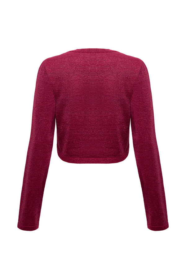 Casaco Tricot Thais Vermelho Carmesin