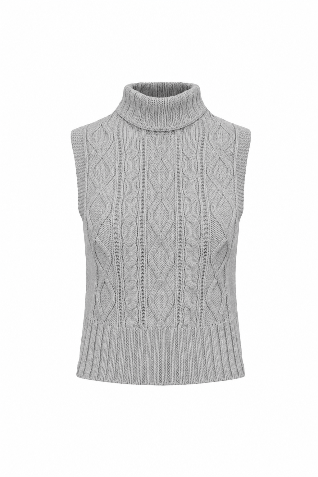 Colete Tricot Rose Cinza Mescla