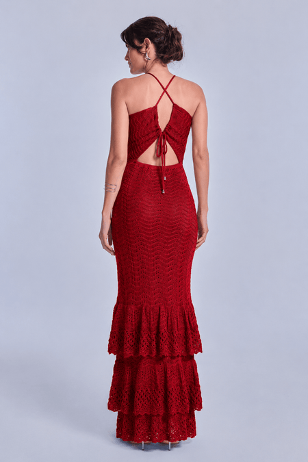 Vestido Tricot Midi Selma Vermelho