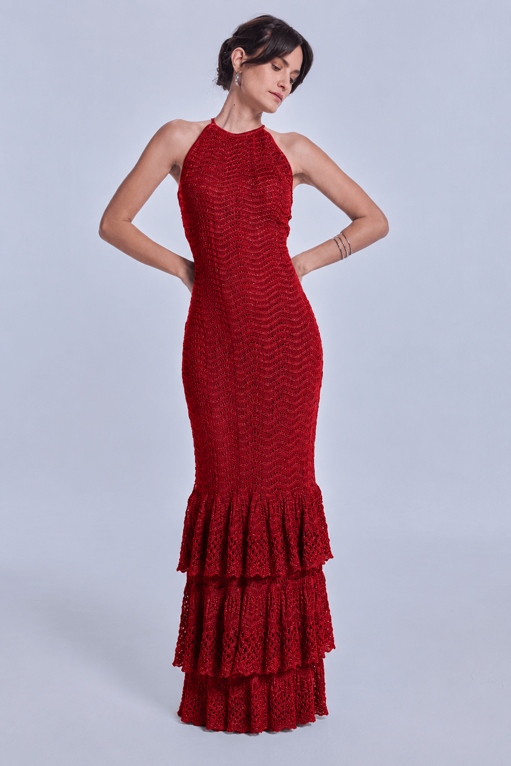 Vestido Tricot Midi Selma Vermelho