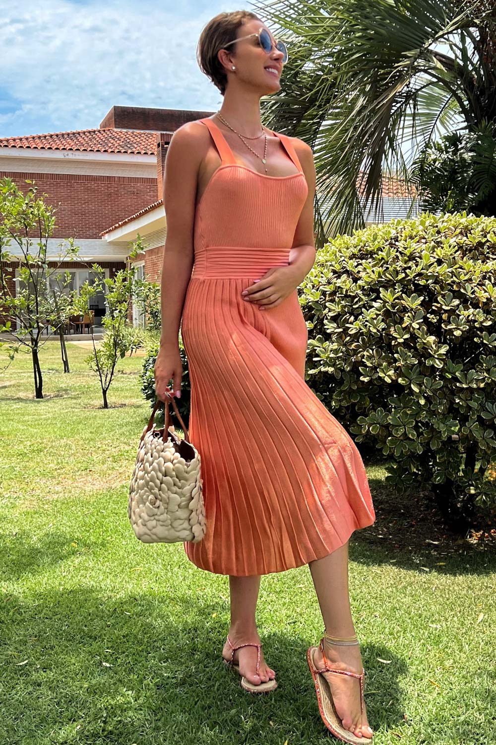 Saia Tricot Midi Azalea Salmon
