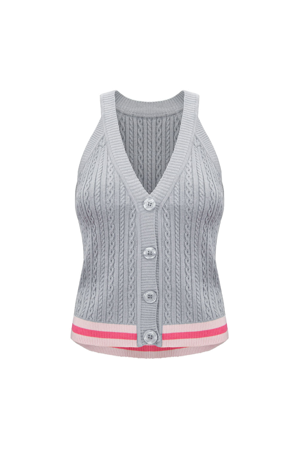 Colete Tricot Celina Cinza Claro