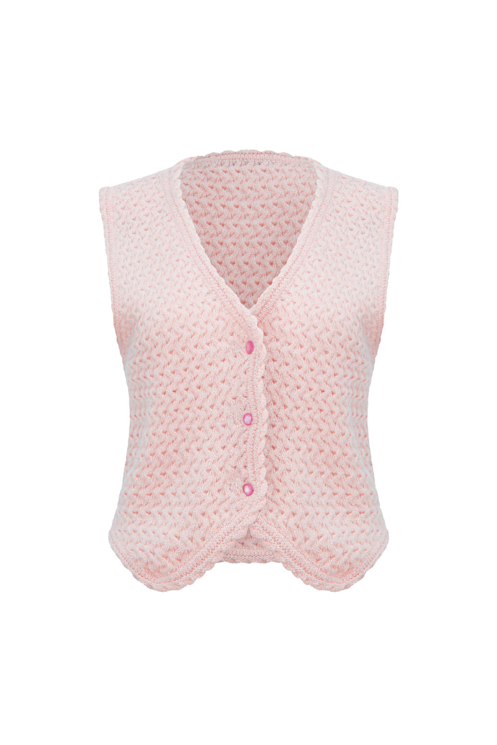 Colete Tricot Liliane Rosa Quartzo