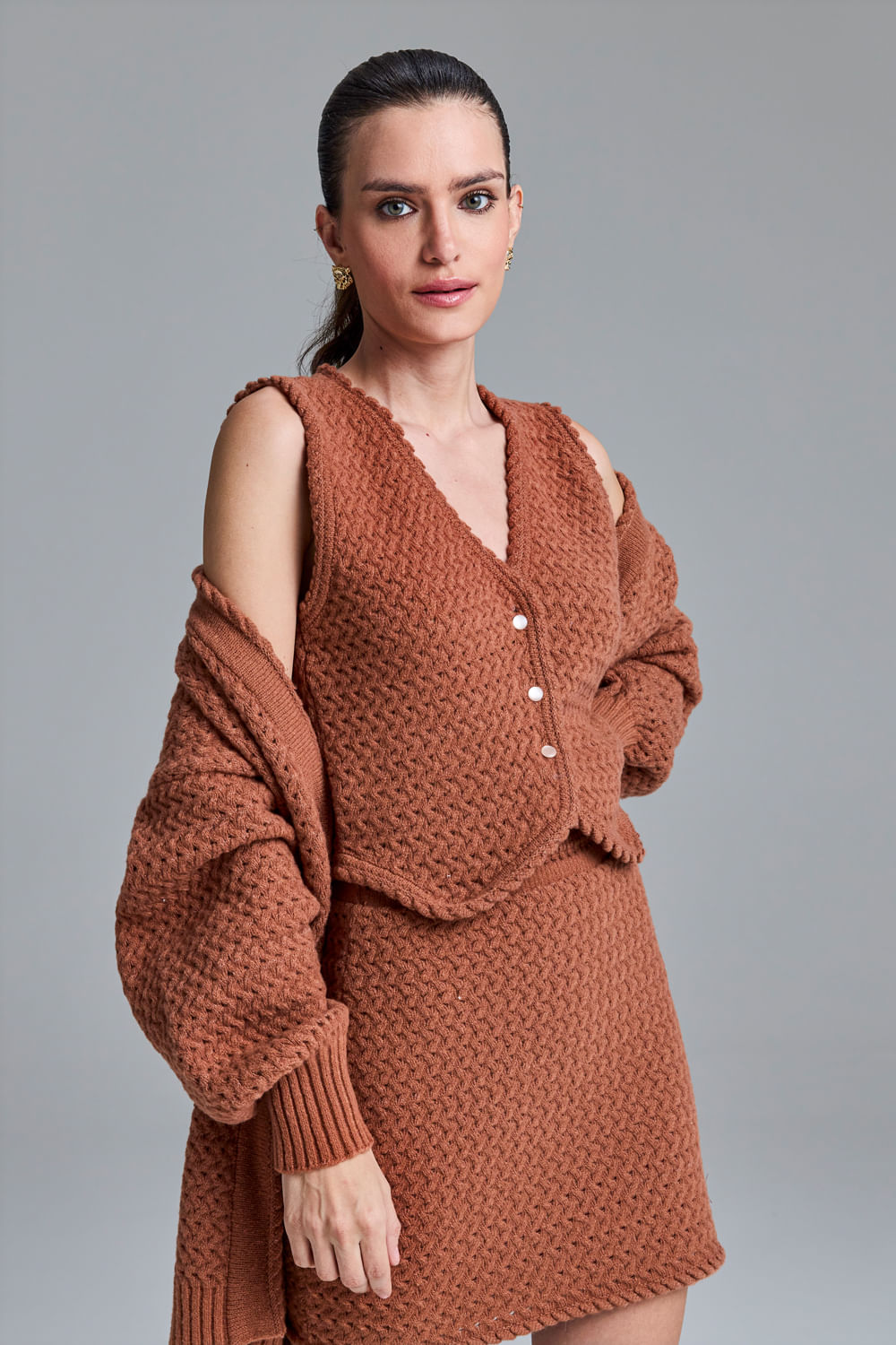 Colete Tricot Liliane Terracota