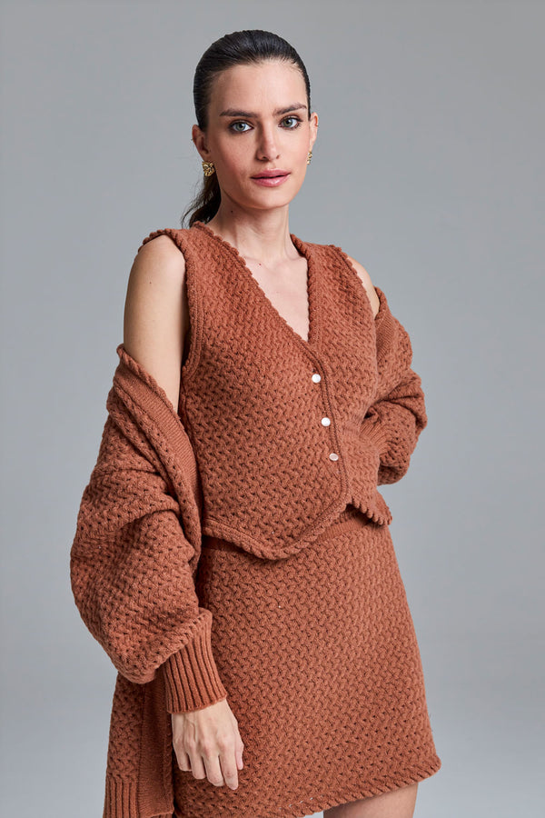 Colete Tricot Liliane Terracota