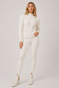 Calça Legging Tricot Ivana Off White