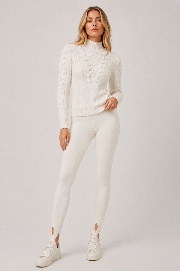 Calça Legging Tricot Ivana Off White
