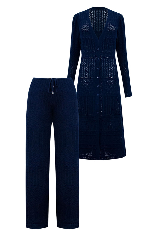 Conjunto Tricot Jade Azul Profundo
