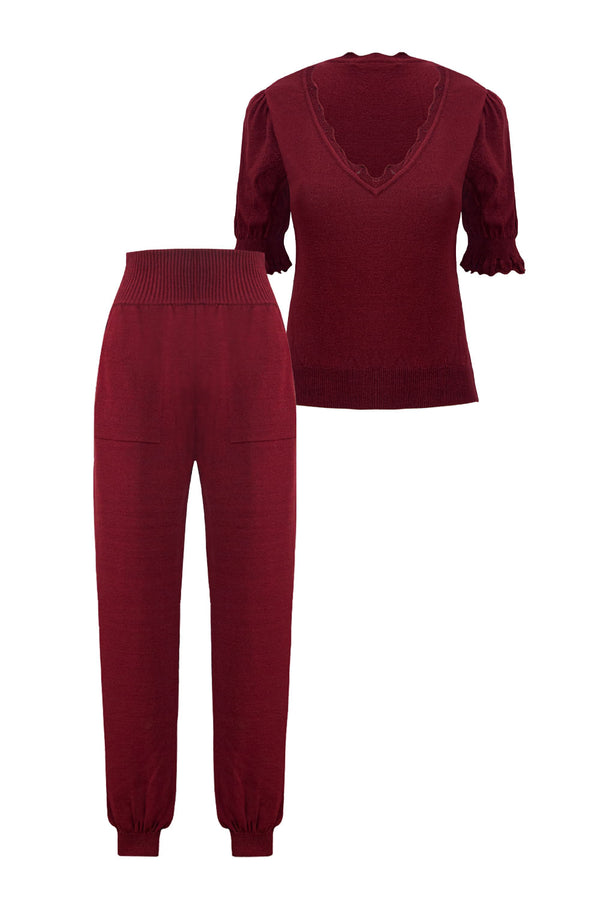 Conjunto Tricot Jordana Marsala Rost