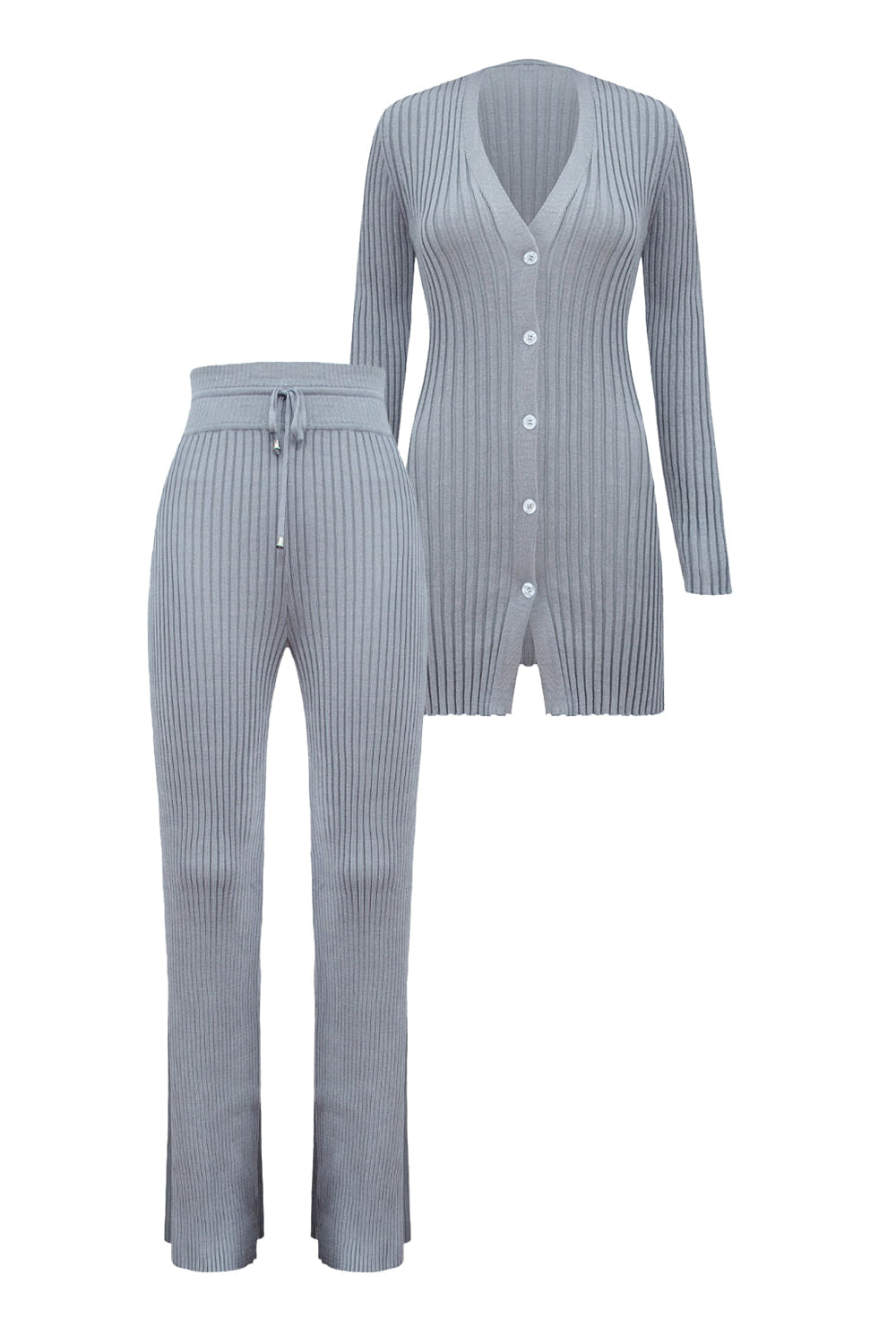 Conjunto Tricot Katiusca Cinza Storm