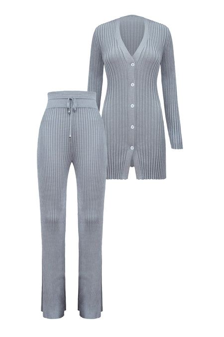 Conjunto Tricot Katiusca Cinza Storm