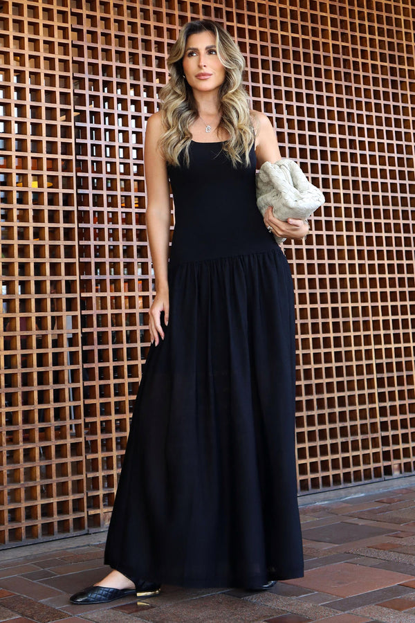 Vestido Tricot Midi Laila Preto