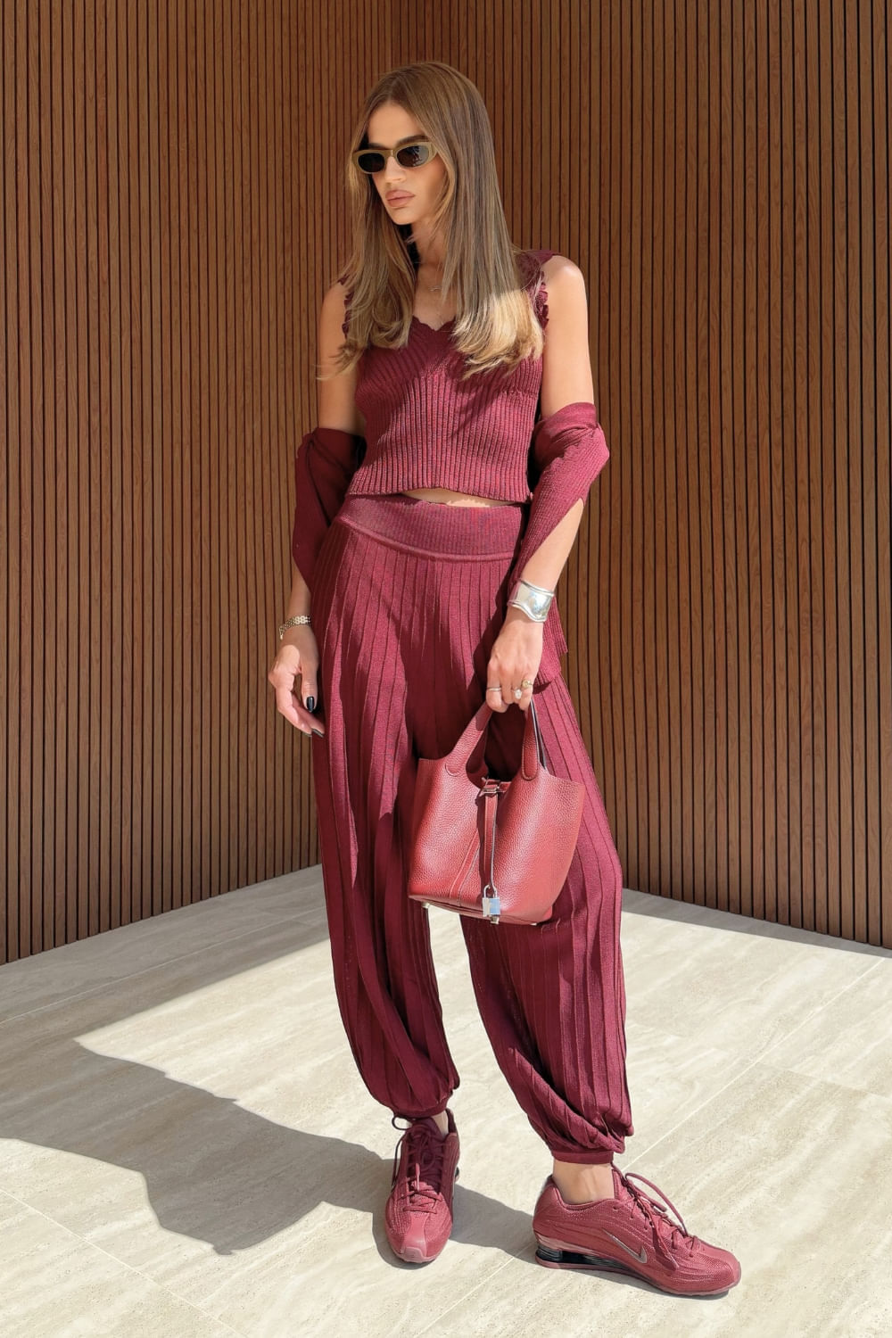 Conjunto Tricot Yara Vinho
