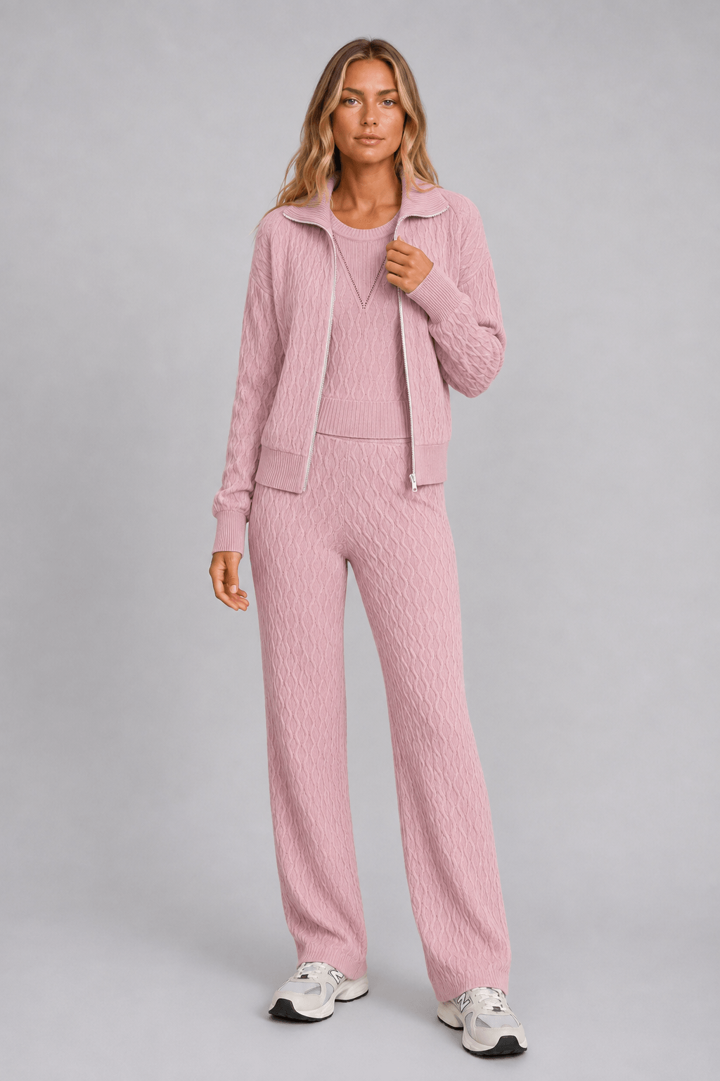 Calça Tricot Flora Flare Rosa Prímula
