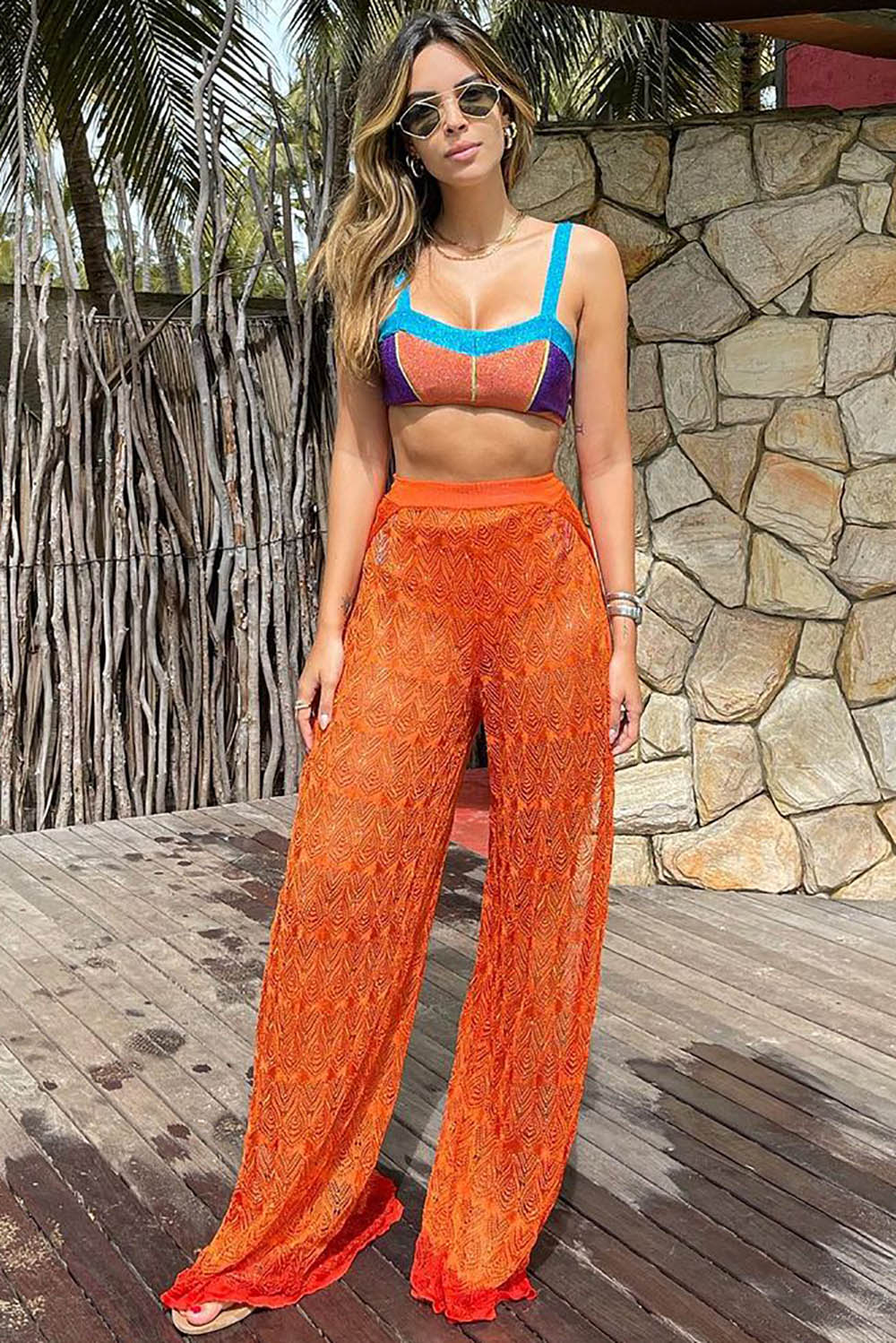 Calça Tricot Eloisa Laranja