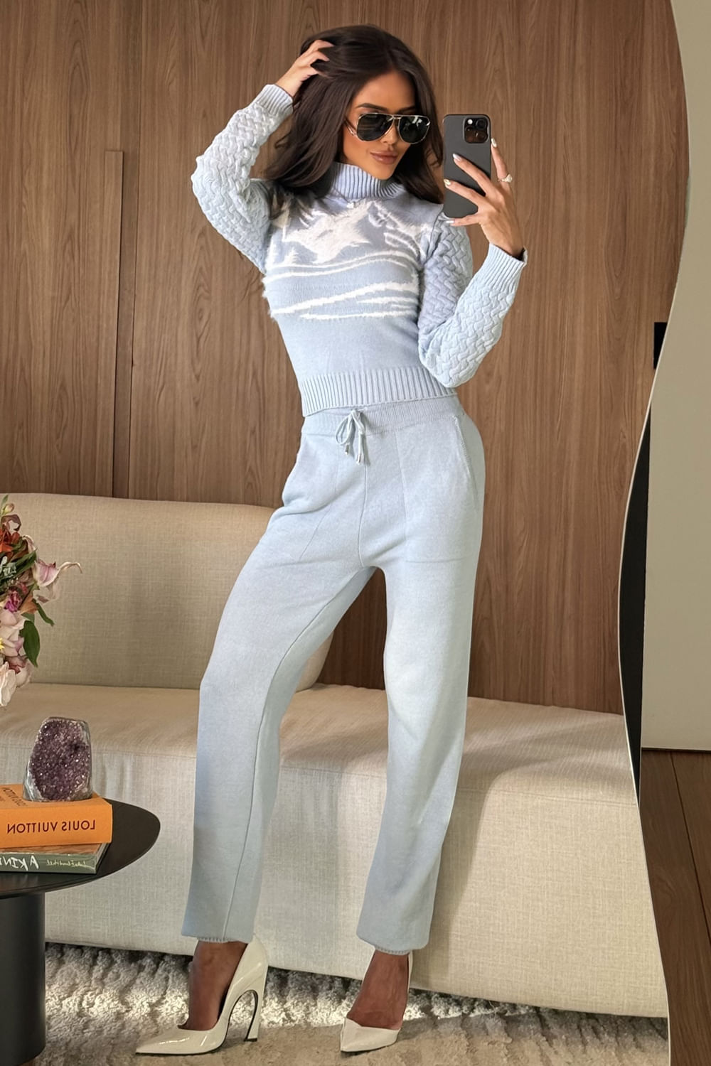 Calça Tricot Alpes Azul Ice