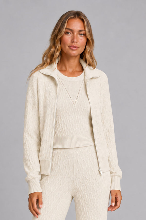 Jaqueta Tricot Flora Off White