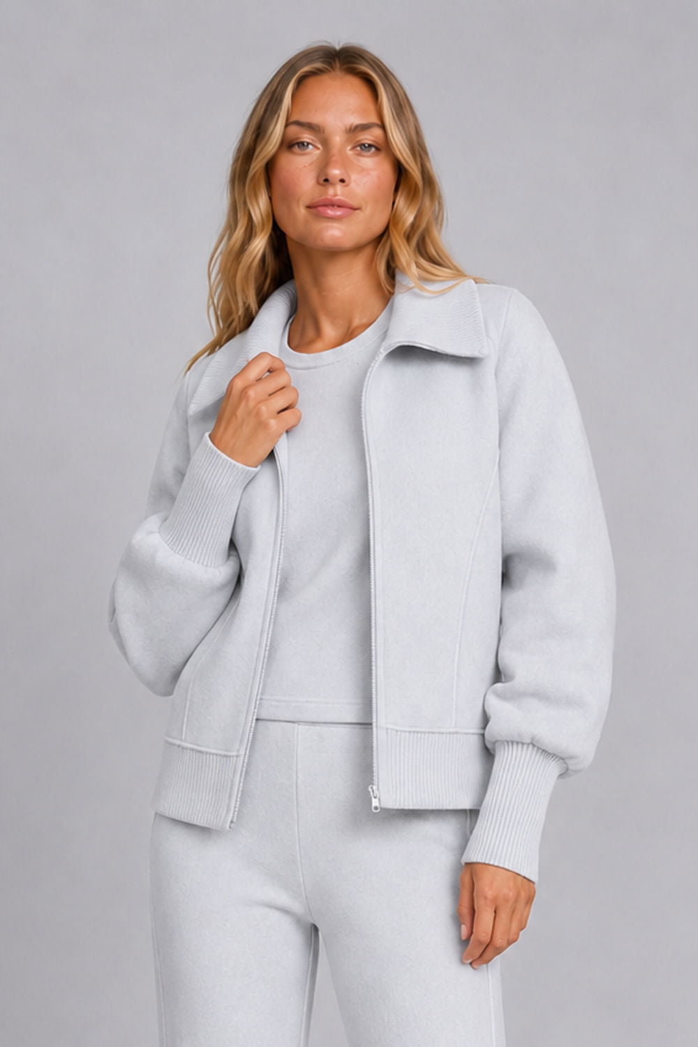 Jaqueta Tricot Cora Azul Nuvem
