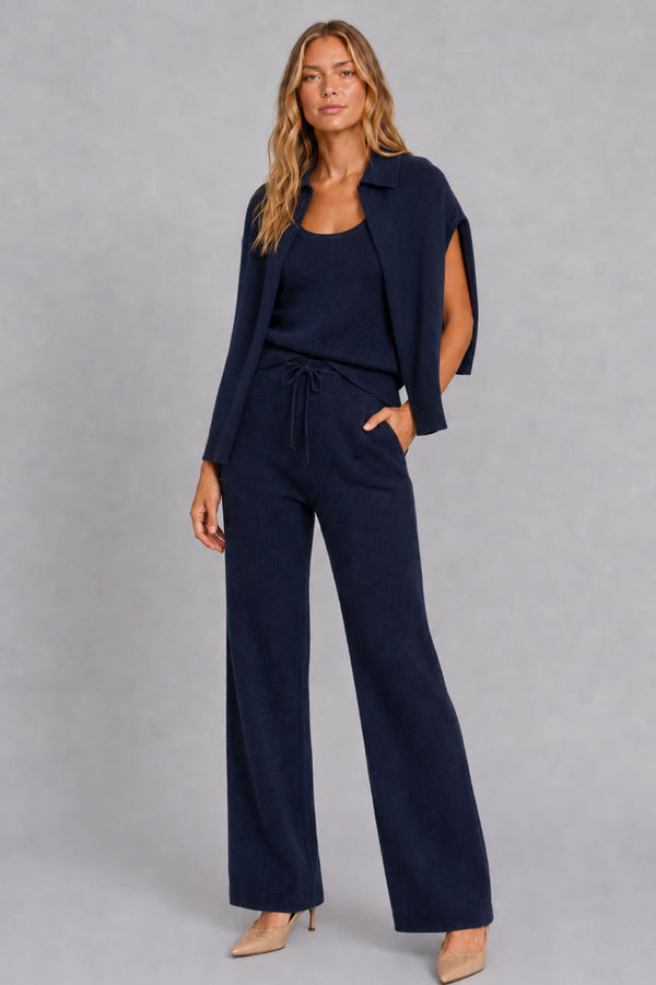 Conjunto Tricot Leda Manga Longa Marinho
