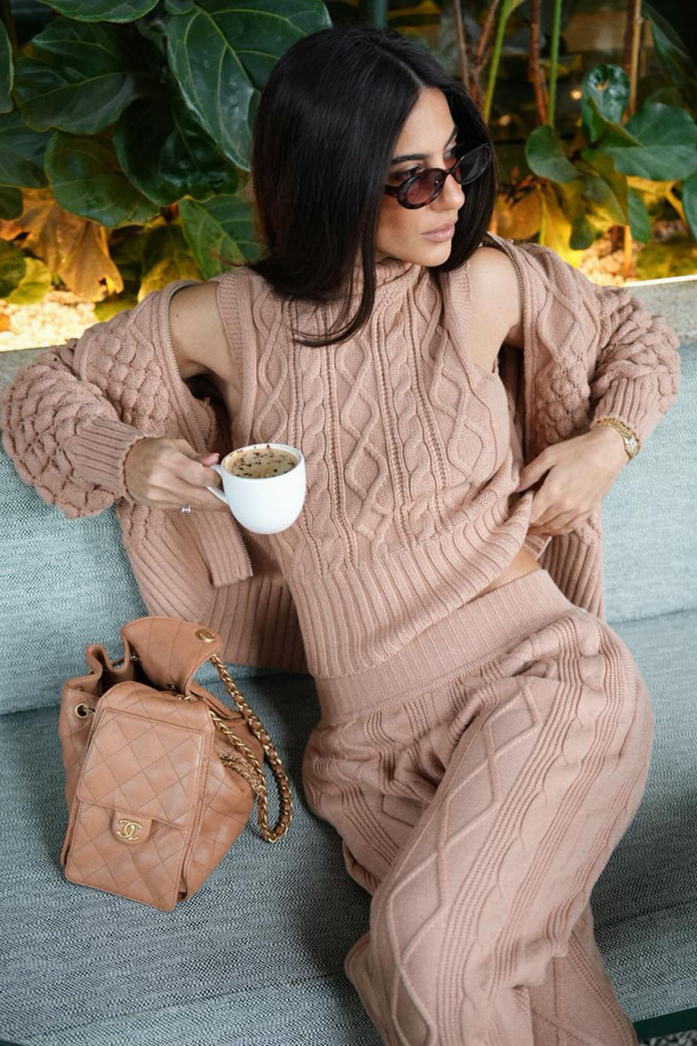 Colete Tricot Rose Amêndoa