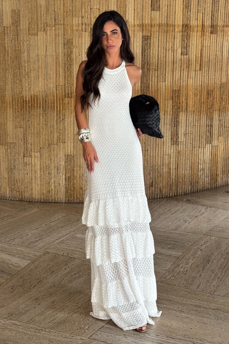 Vestido Tricot Midi Manuela Off White