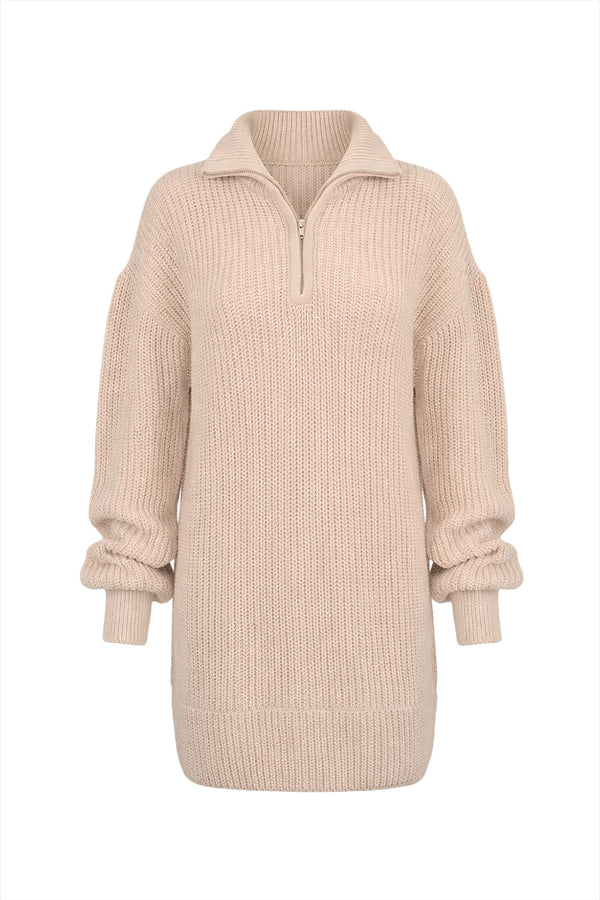 Maxi Pullover Tricot Milena Areia