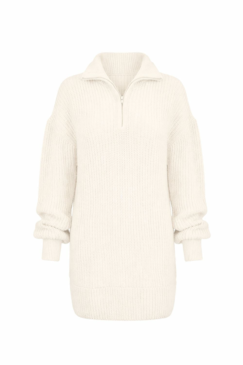 Maxi Pullover Tricot Milena Branco Marfim