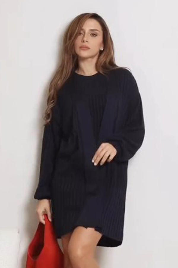 Casaco Tricot Cleo Azul Marinho