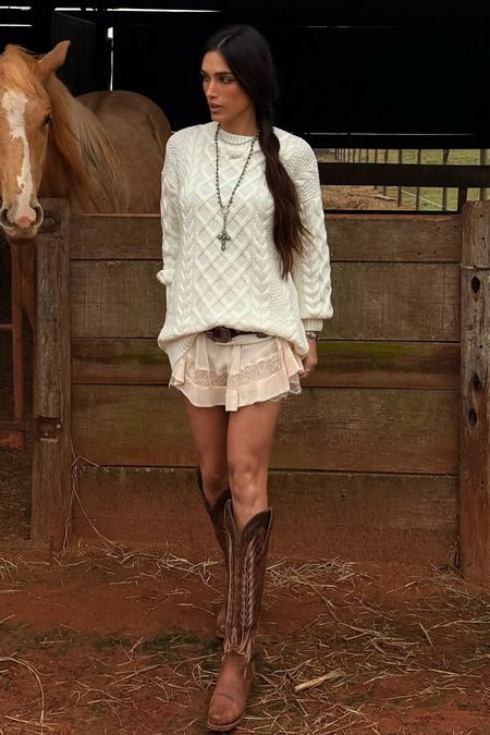 Pullover Dress Tricot Antonela Off White
