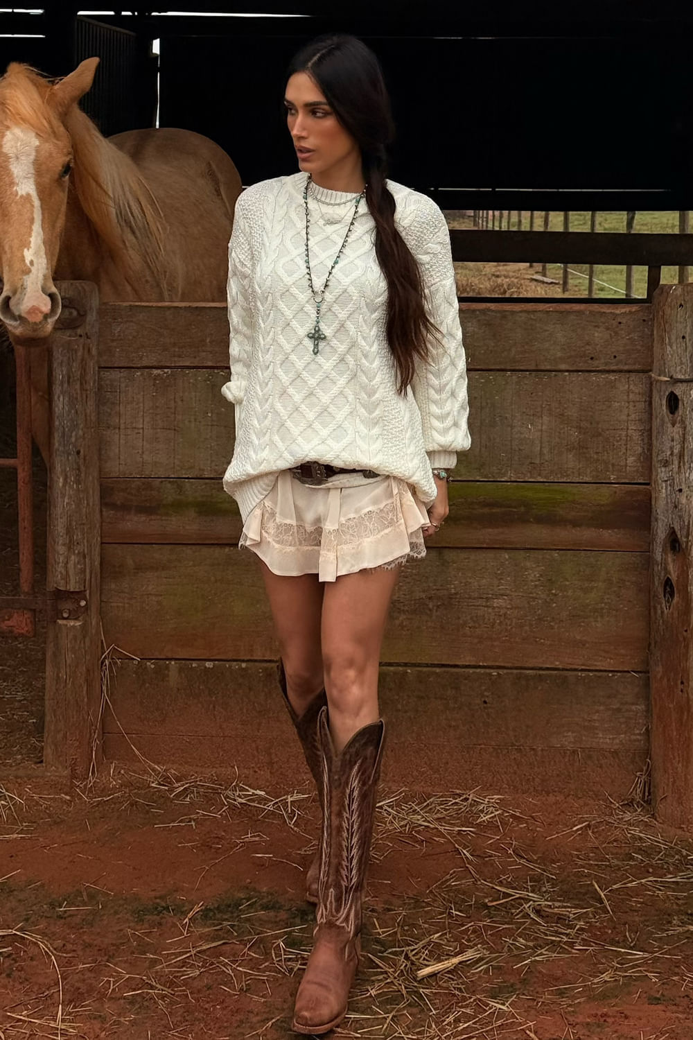 Pullover Dress Tricot Antonela Off White