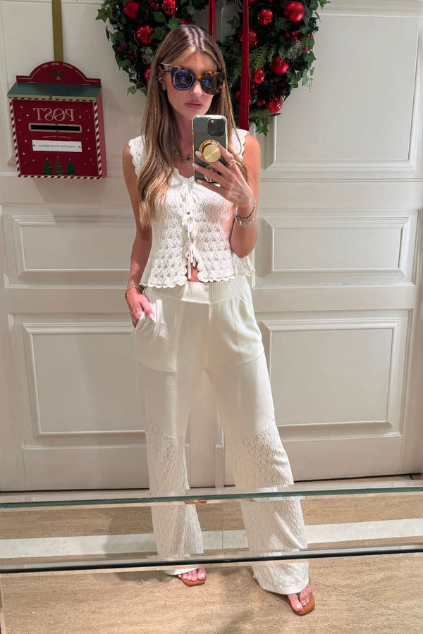 Calça Tricot Valentina Off White