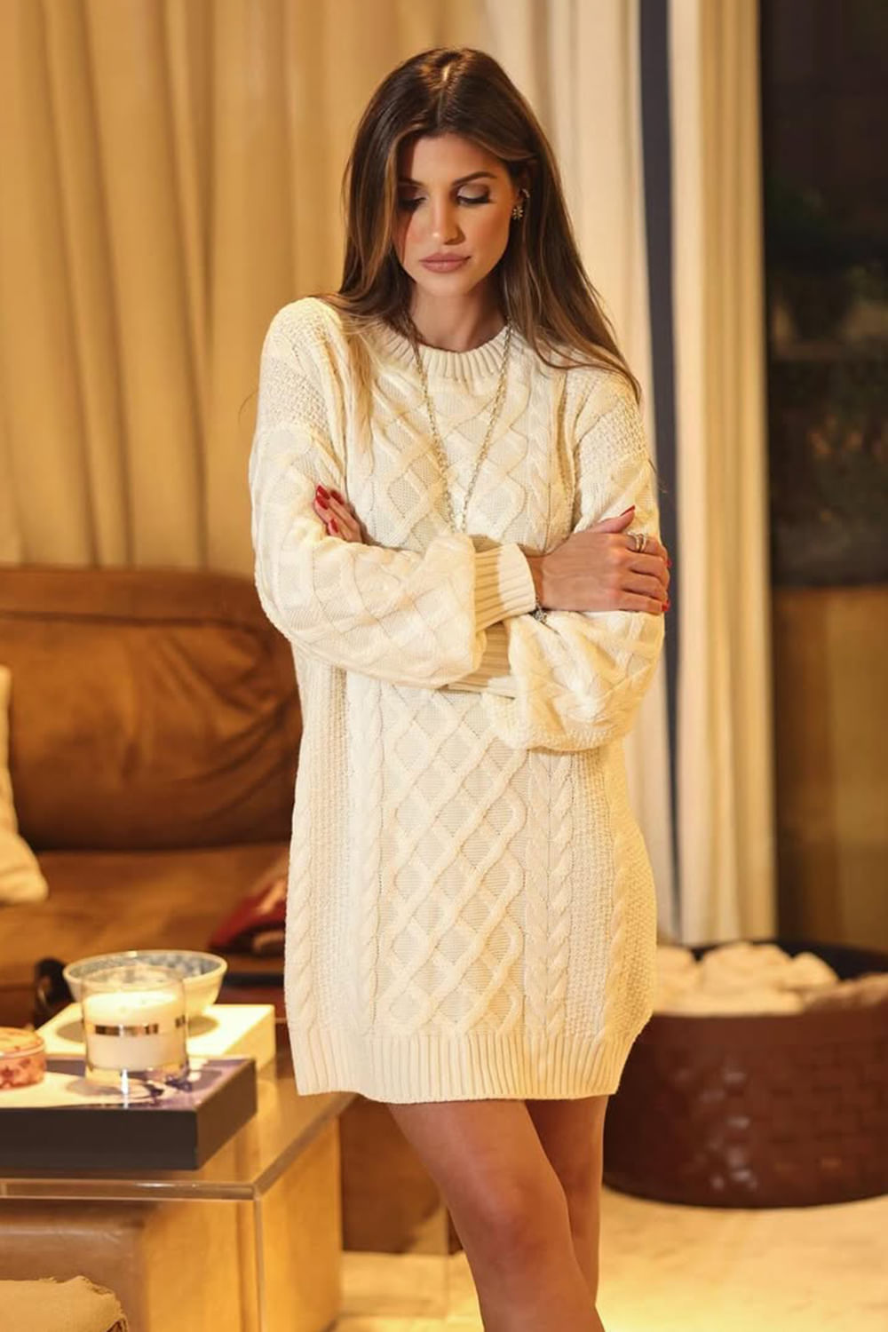 Pullover Dress Tricot Antonela Off White