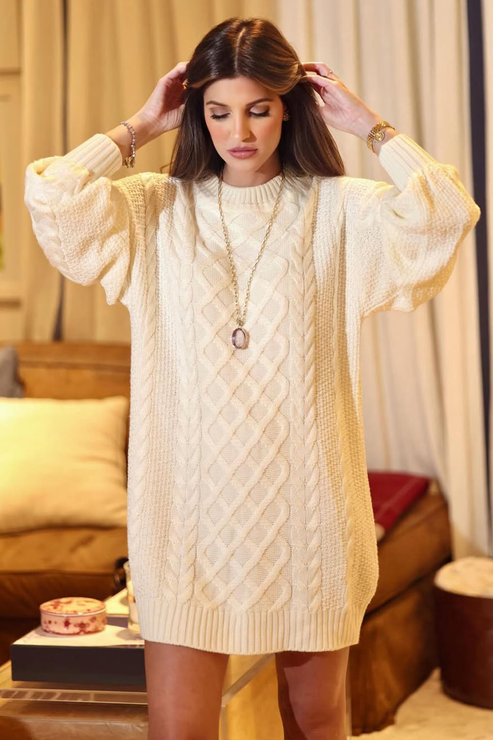 Pullover Dress Tricot Antonela Off White