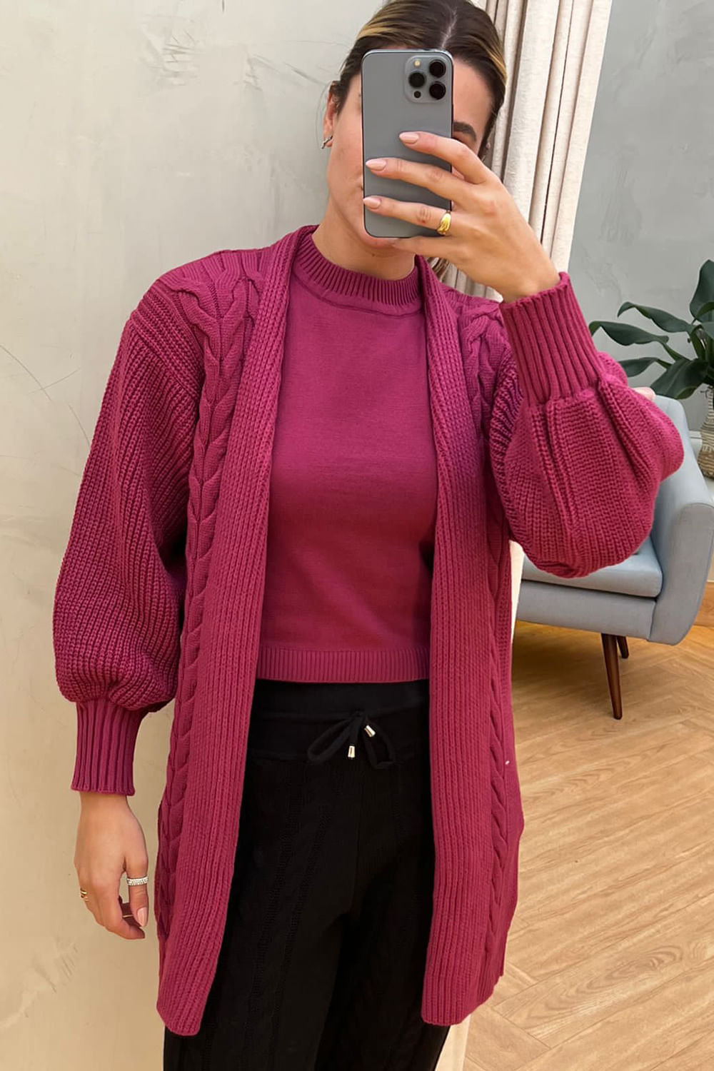 Casaco Tricot Monique Grape