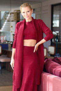 Casaco Tricot Amira Red Cherry
