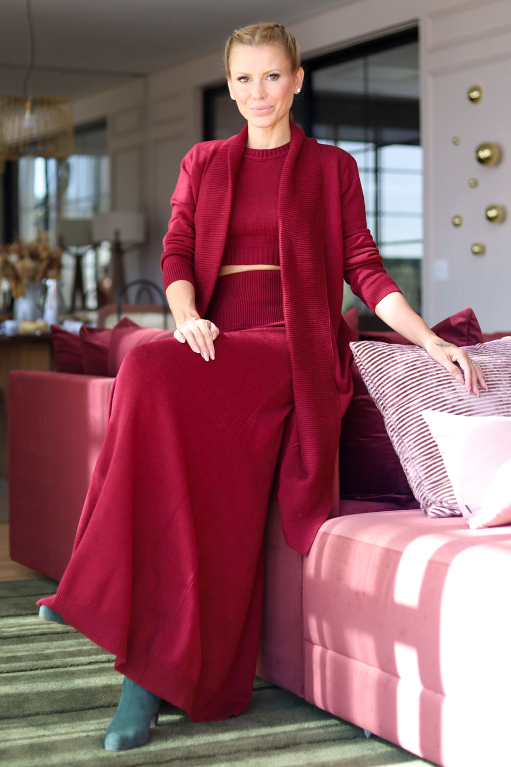 Conjunto Tricot Amira Red Cherry