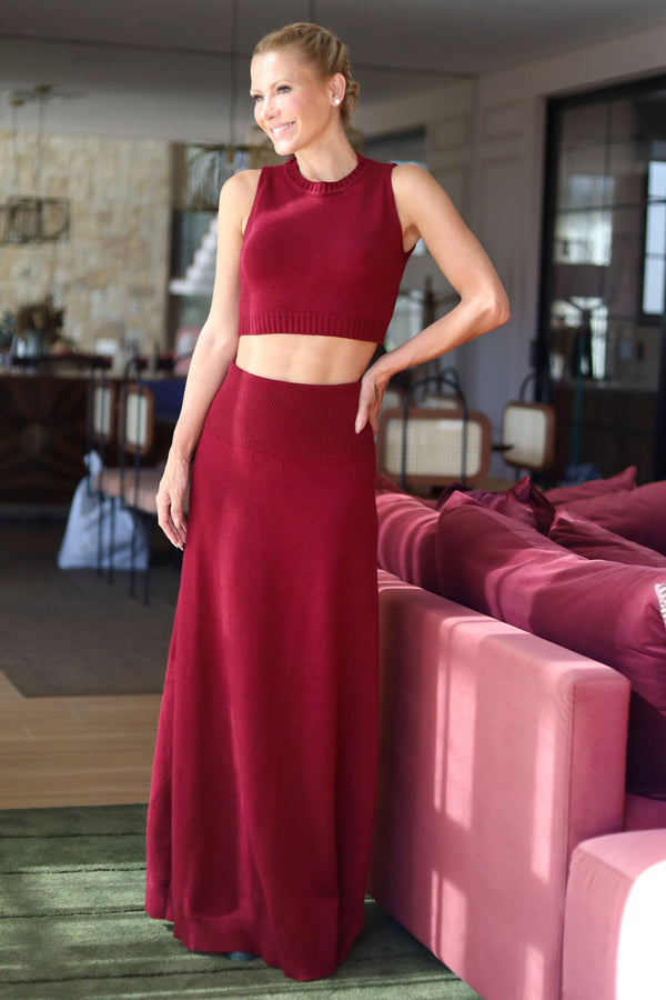 Saia Tricot Longa Amira Red Cherry