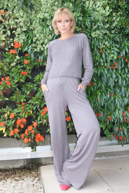 Blusa Tricot Isa Cinza Chumbo