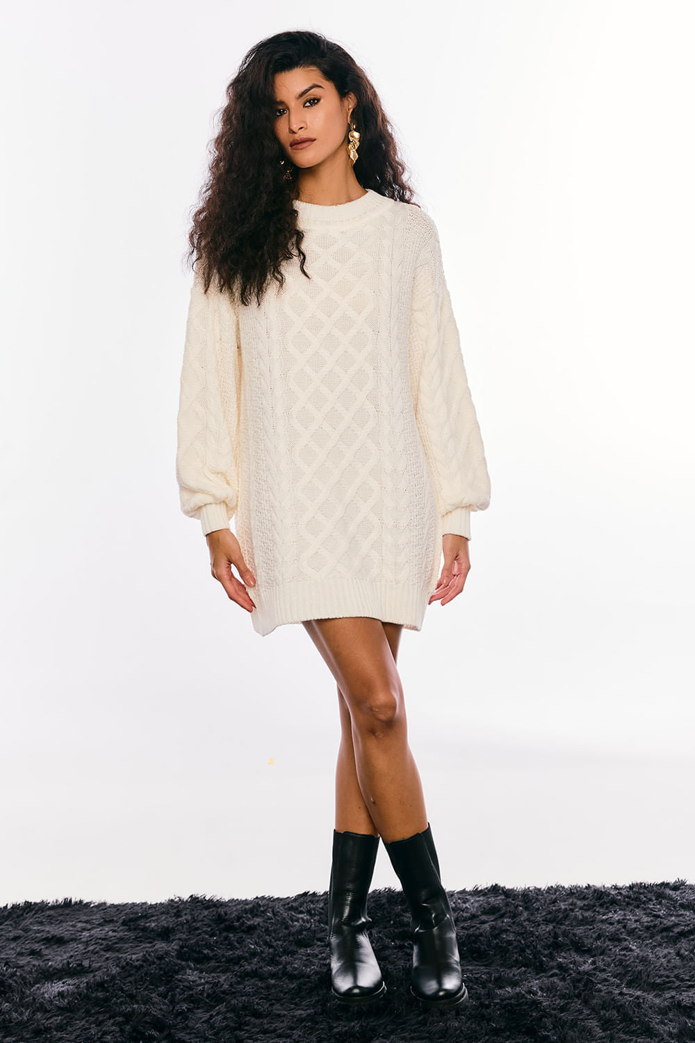 Pullover Dress Tricot Antonela Off White