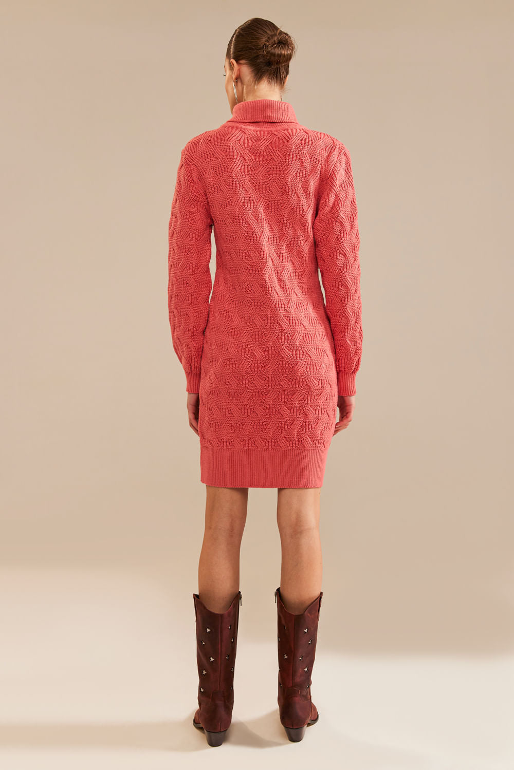 Pullover Dress Tricot Bianca Rosa Coral
