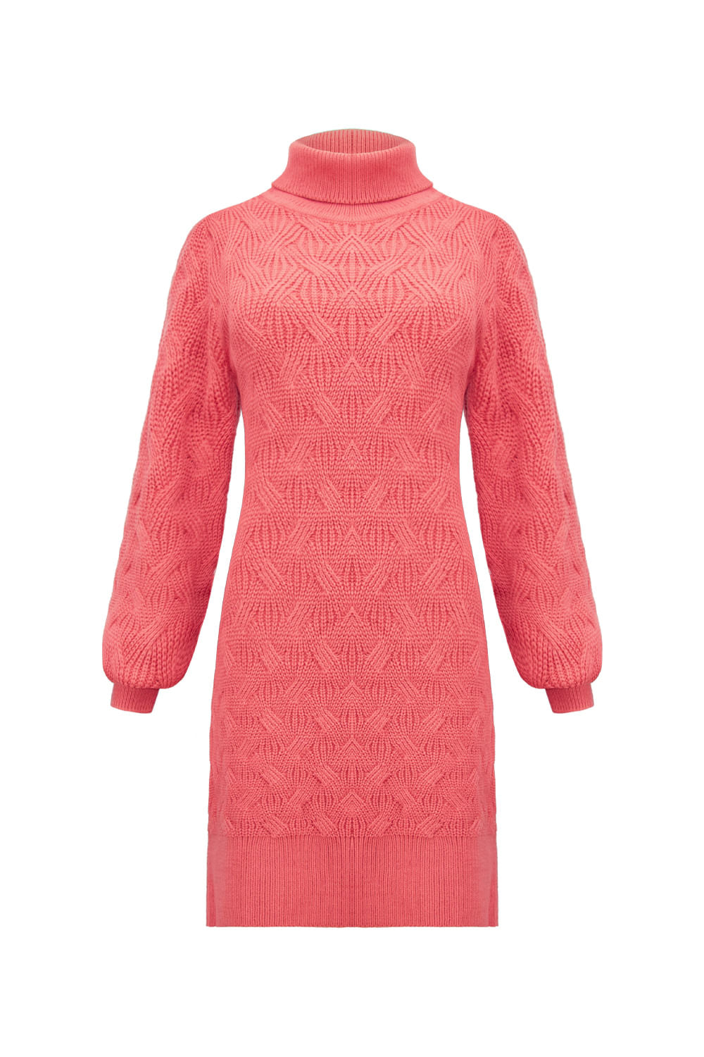 Pullover Dress Tricot Bianca Rosa Coral
